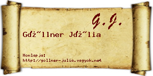 Göllner Júlia névjegykártya